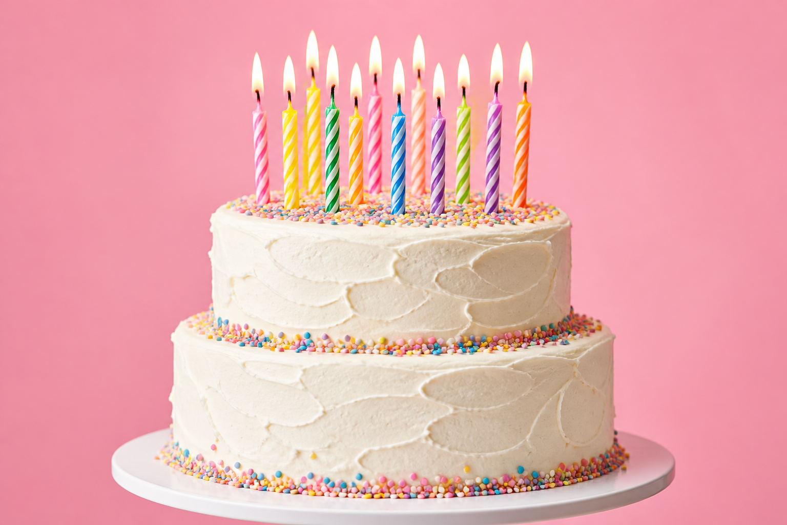 Birthday cake with candles