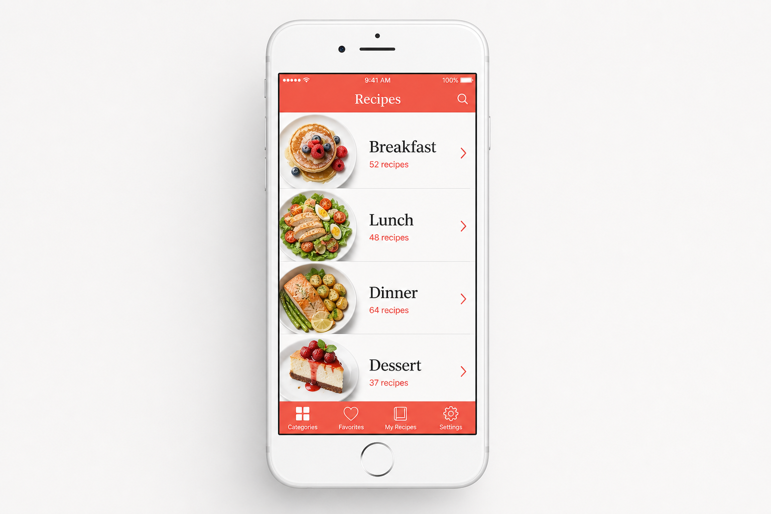 Organized recipe lists in Flawsome